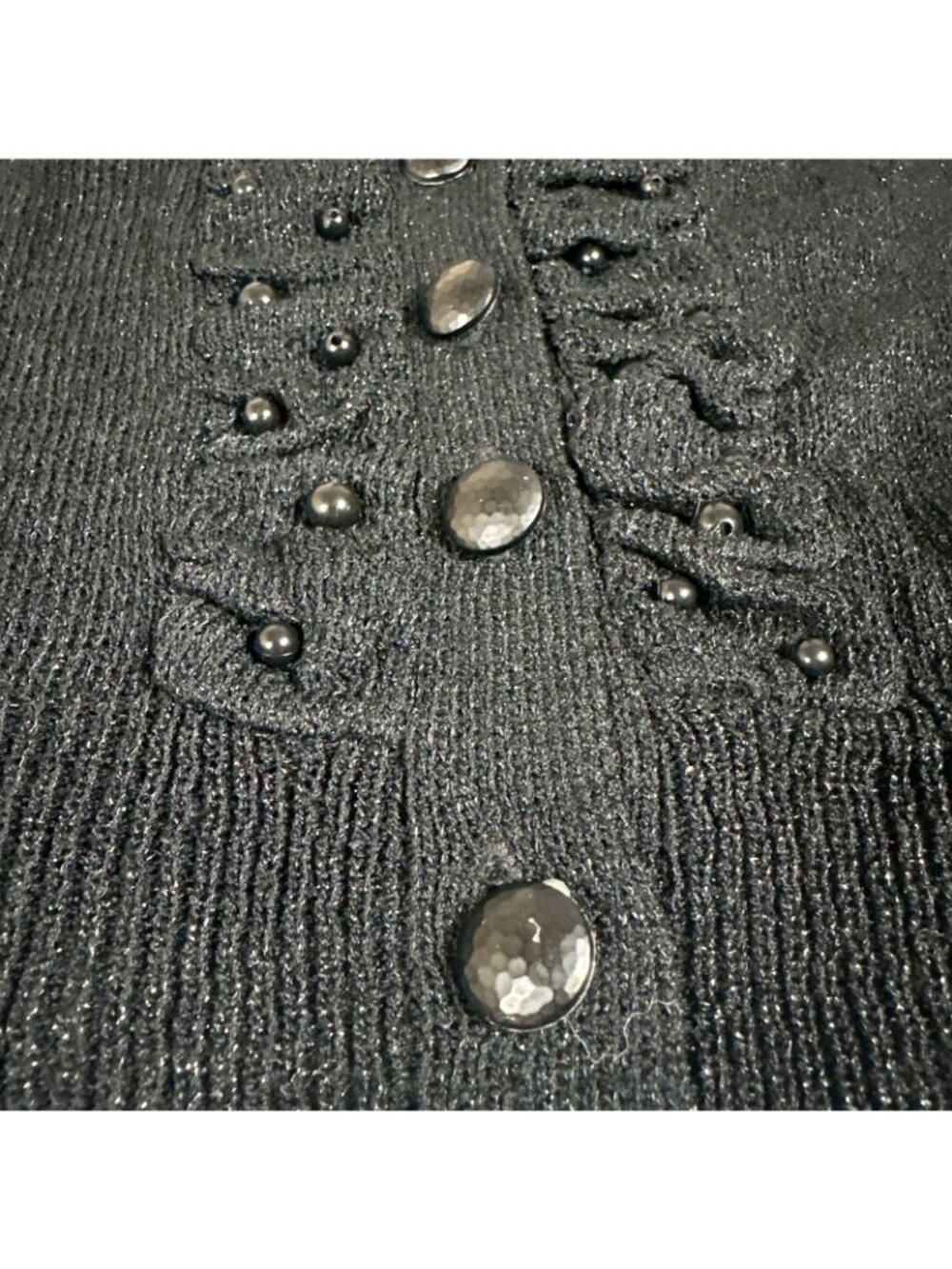 Black Sparkle Glitter Beaded Cardigan Joy Joy Brand Women’s Size Medium NEW - Picture 13 of 16